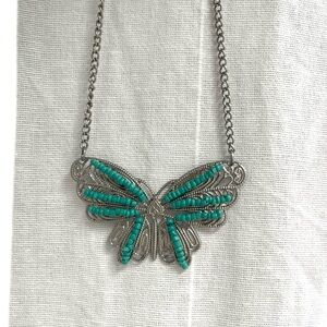 Silver and Turquoise Butterfly Necklace